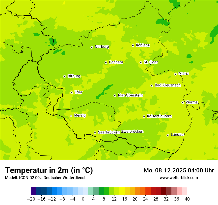 Modellkarten Temperatur