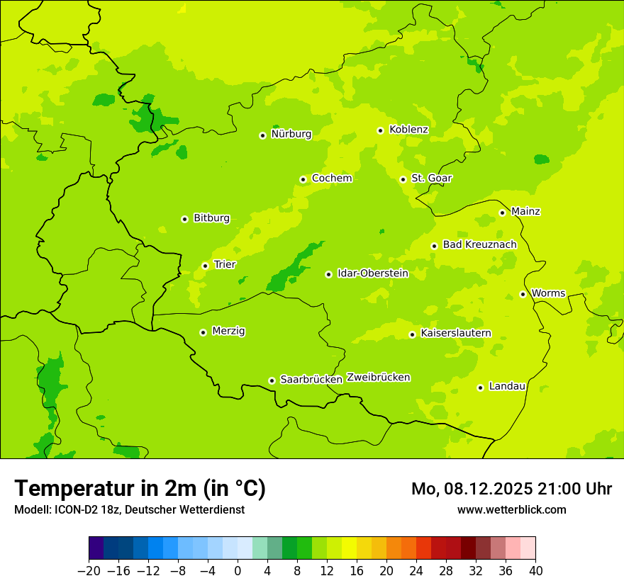 Modellkarten Temperatur