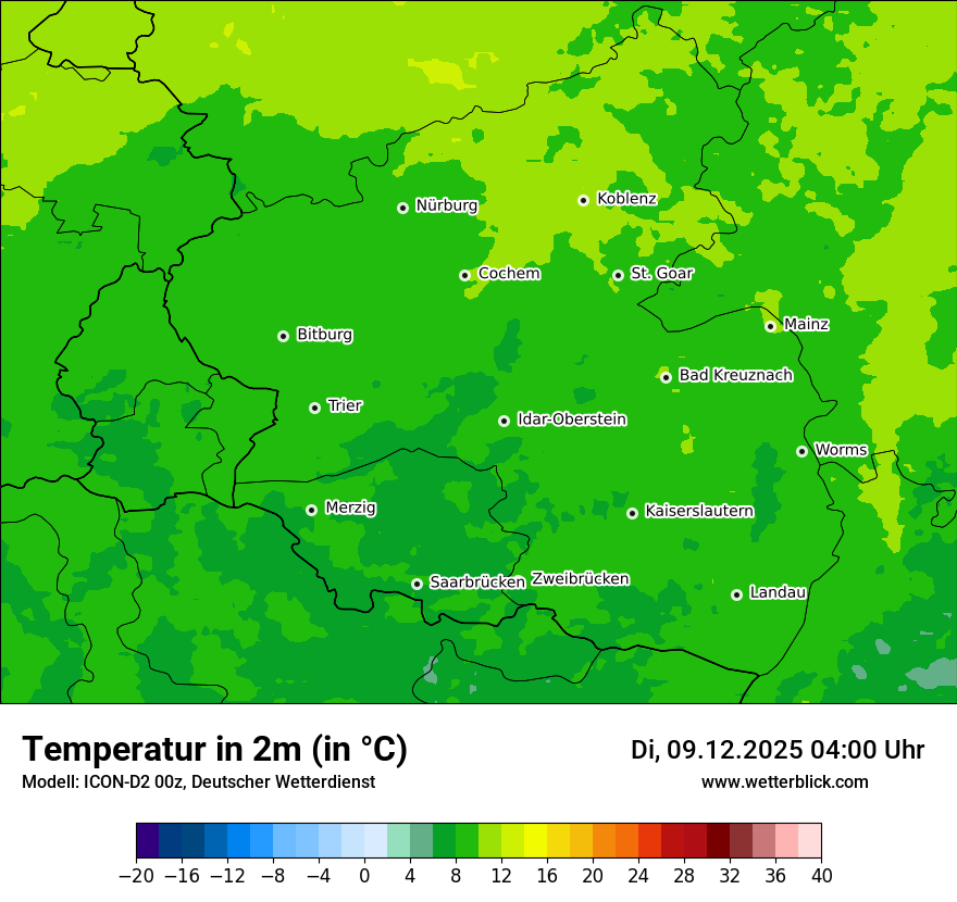 Modellkarten Temperatur