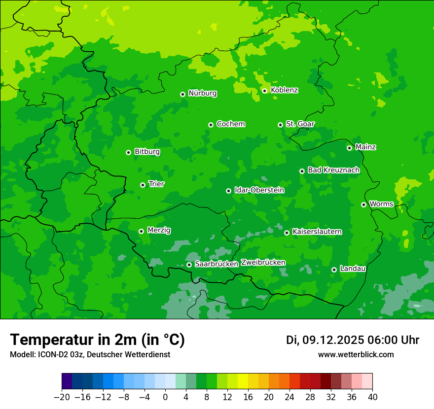 Modellkarten Temperatur