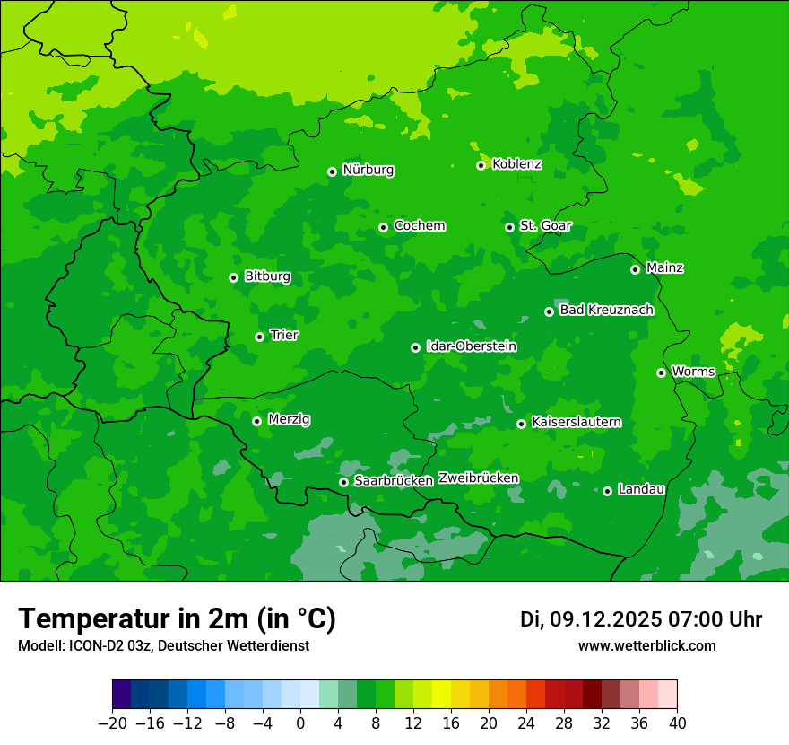 Modellkarten Temperatur