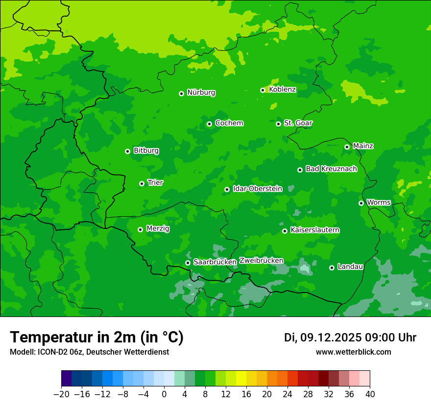 Modellkarten Temperatur
