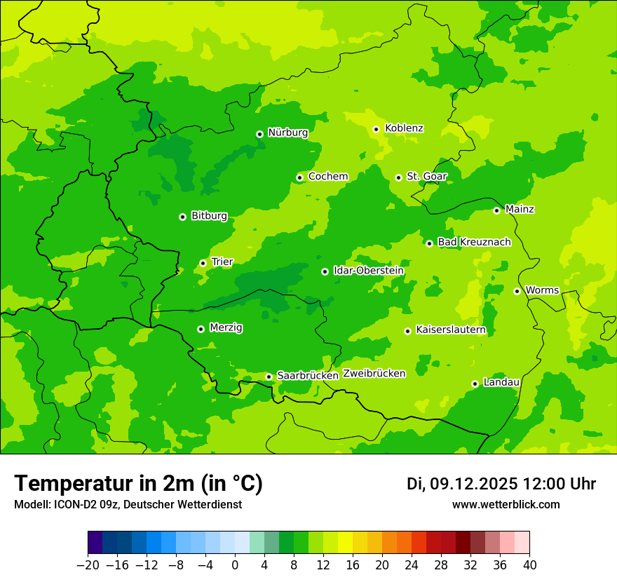 Modellkarten Temperatur