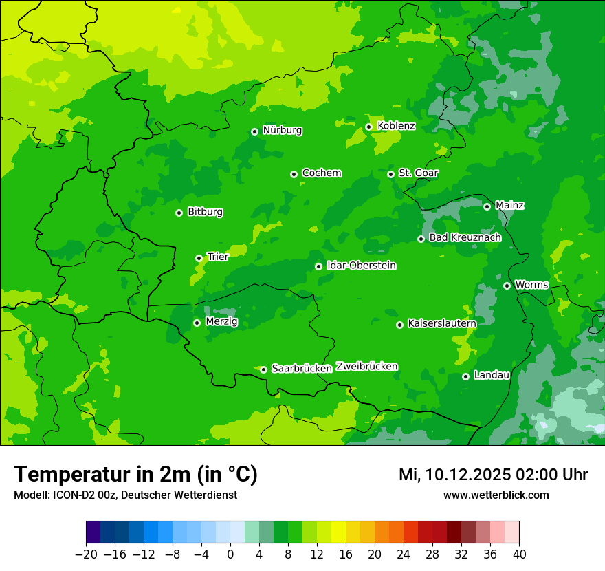 Modellkarten Temperatur