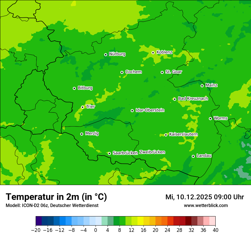 Modellkarten Temperatur