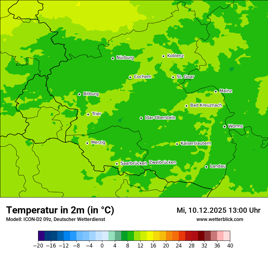 Modellkarten Temperatur