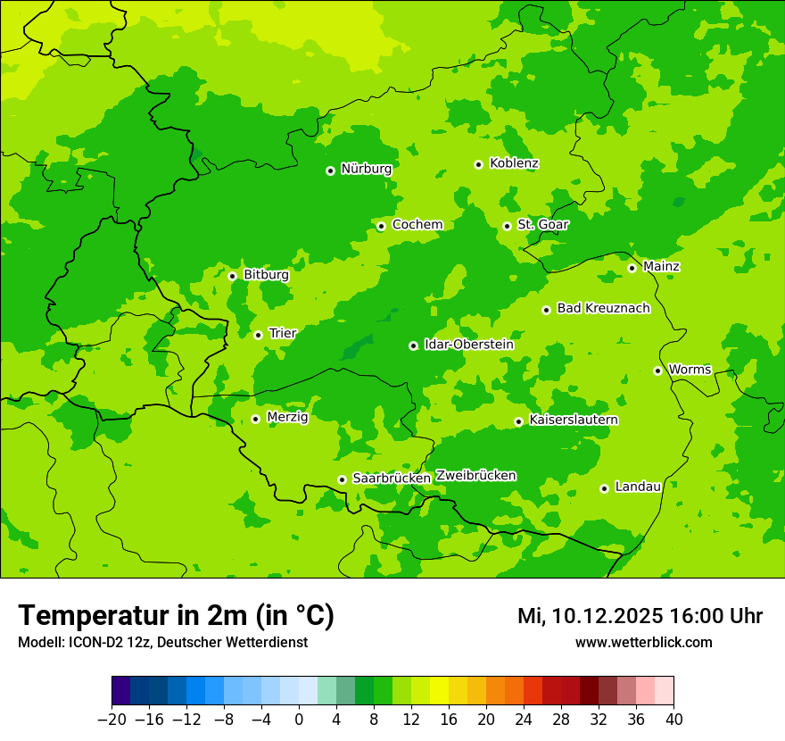 Modellkarten Temperatur