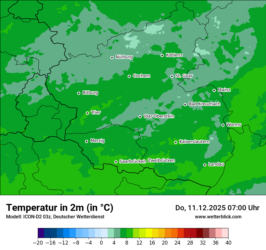 Modellkarten Temperatur