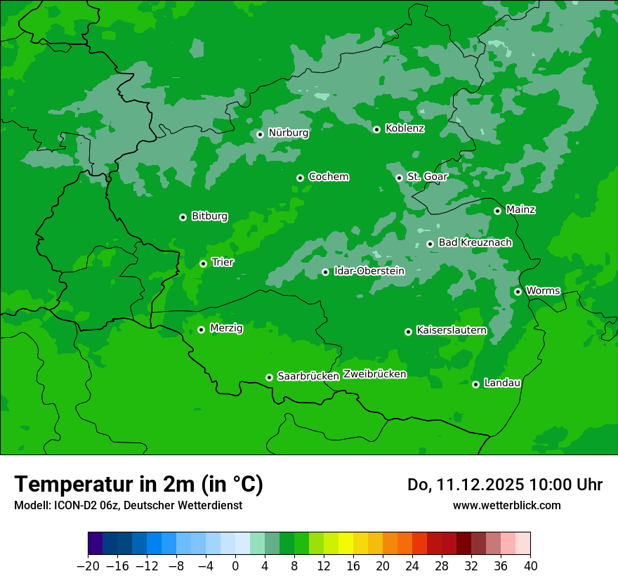 Modellkarten Temperatur