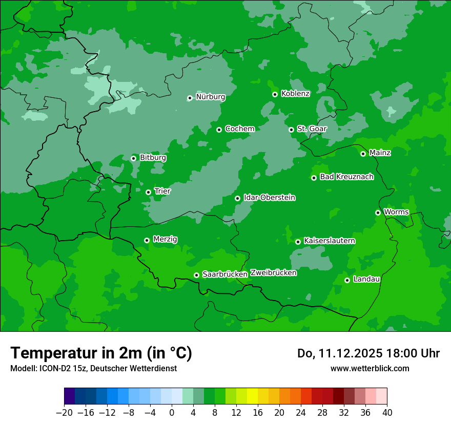 Modellkarten Temperatur