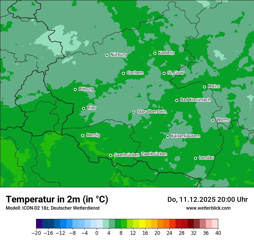 Modellkarten Temperatur