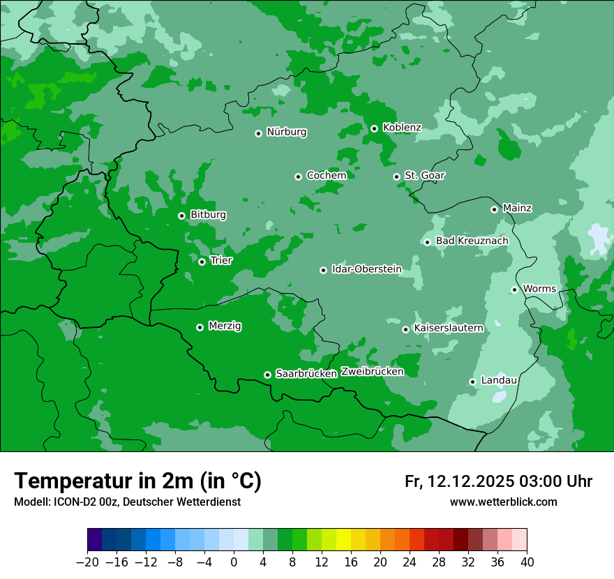 Modellkarten Temperatur