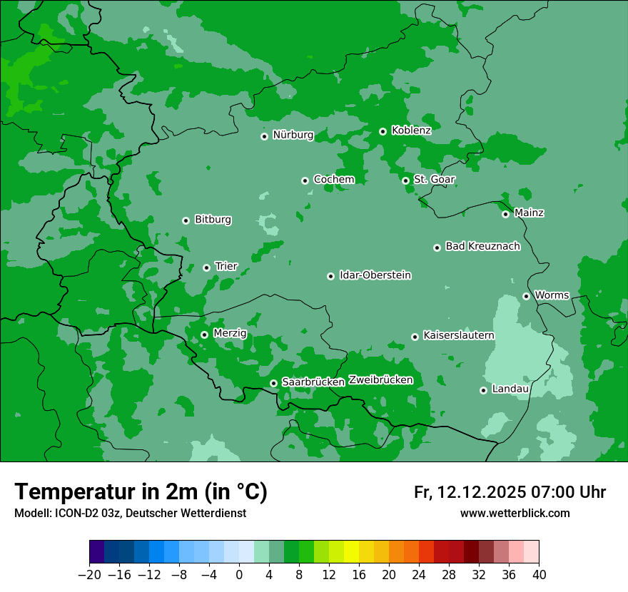 Modellkarten Temperatur