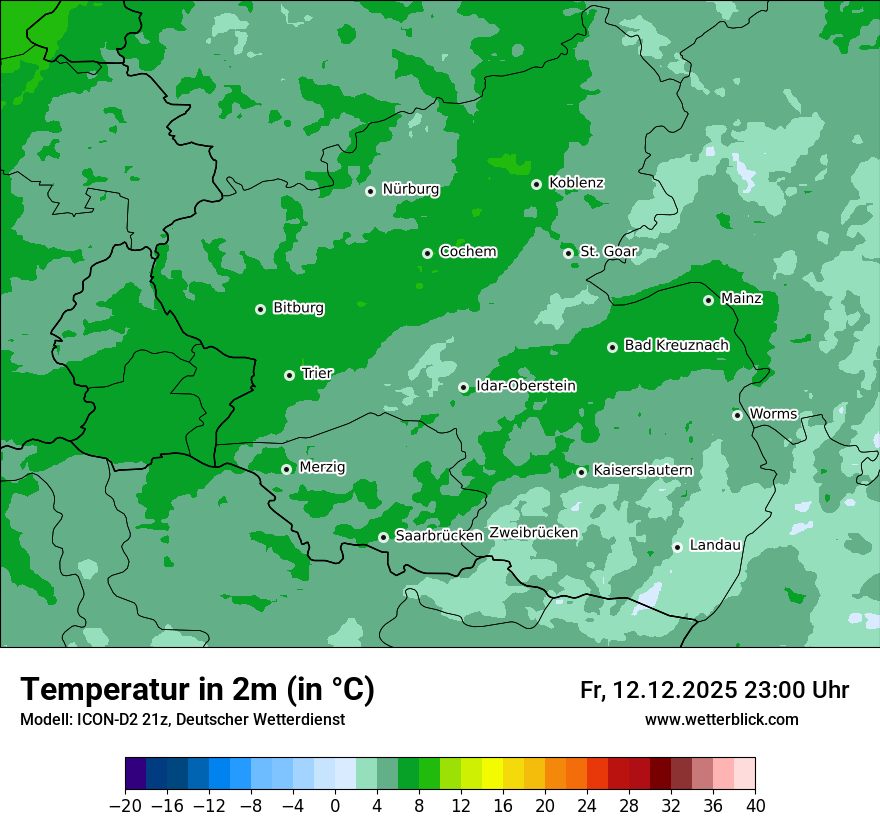 Modellkarten Temperatur
