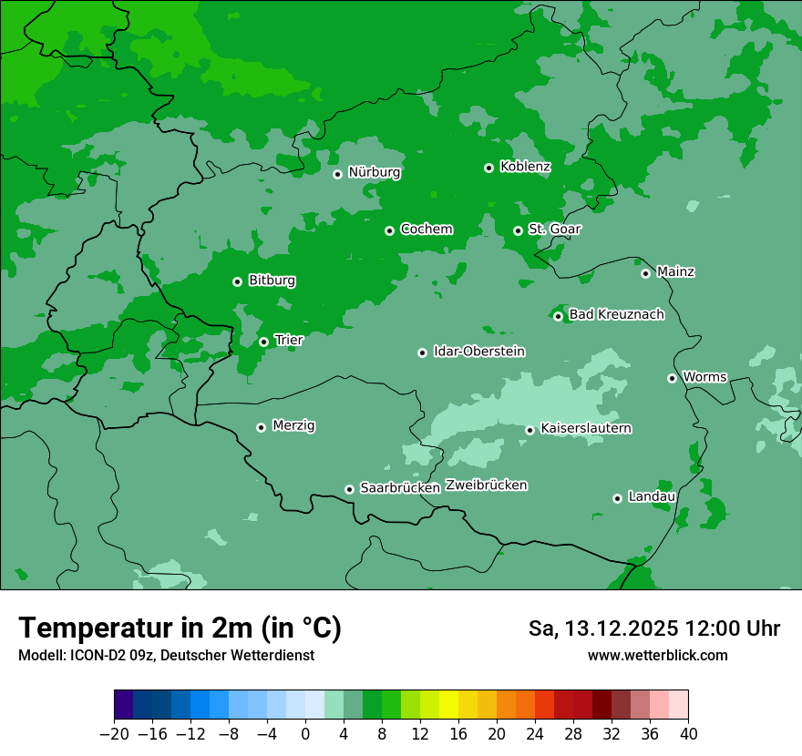Modellkarten Temperatur