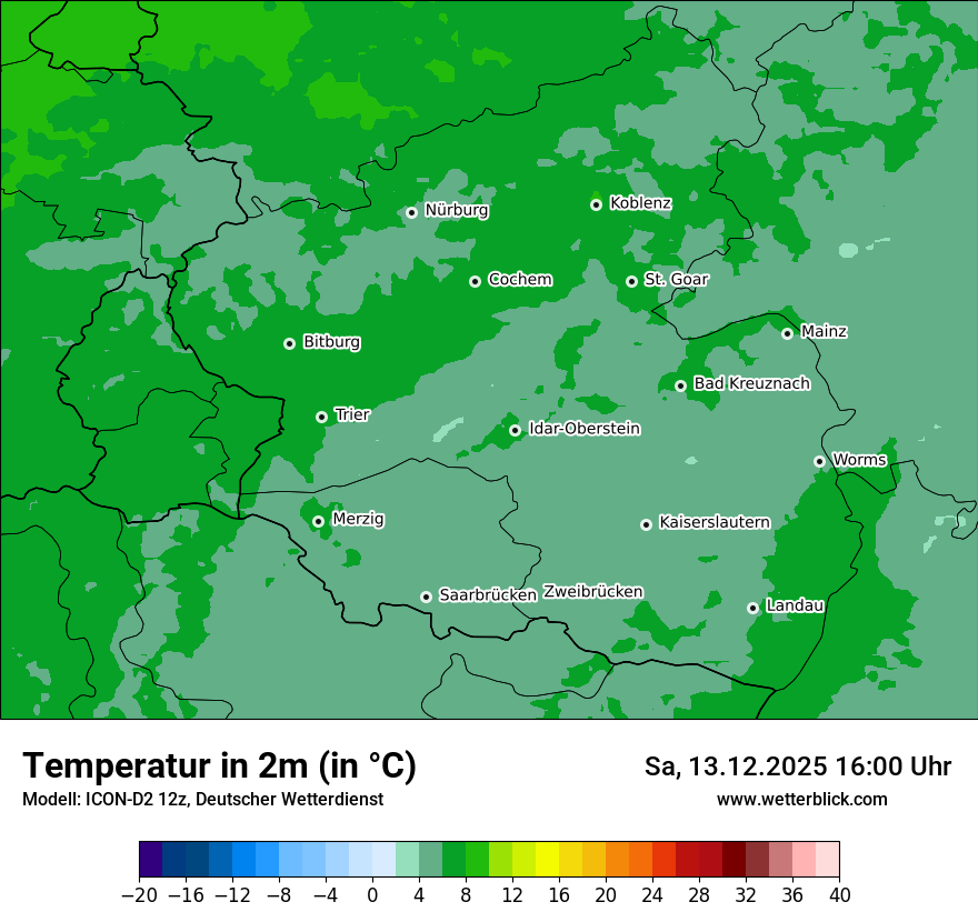 Modellkarten Temperatur