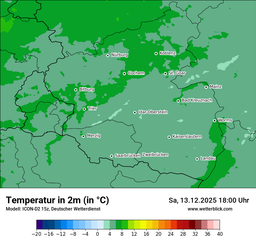 Modellkarten Temperatur