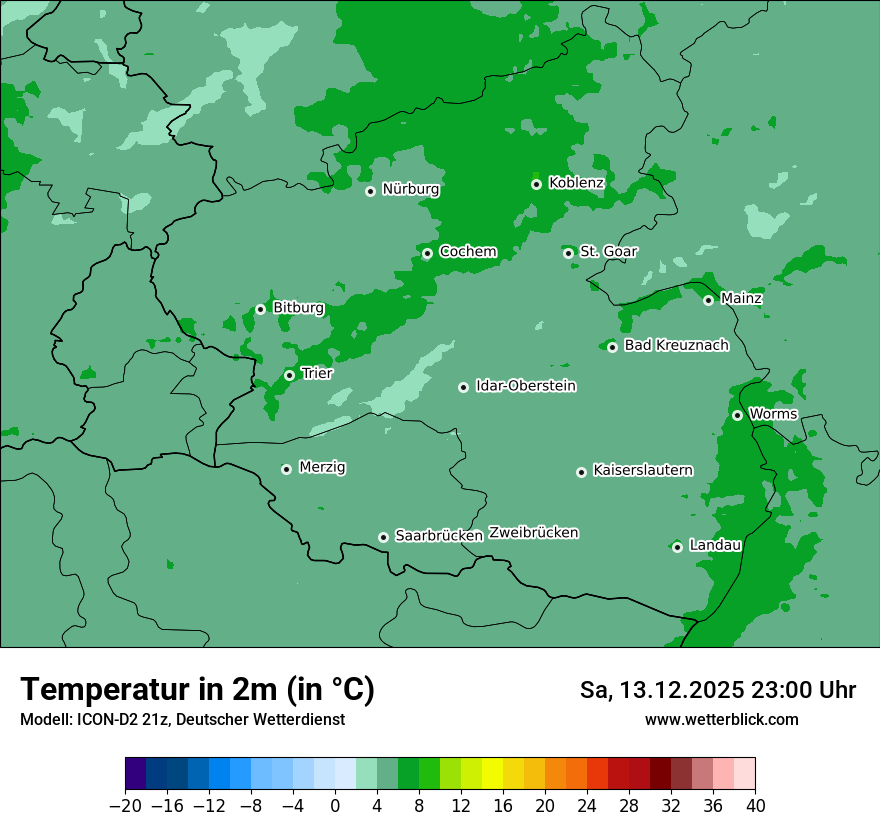 Modellkarten Temperatur