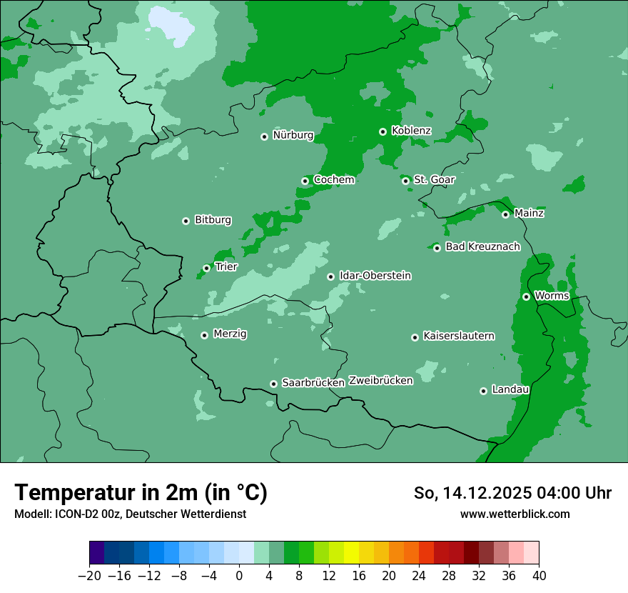 Modellkarten Temperatur