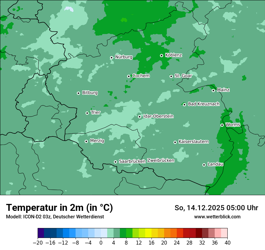 Modellkarten Temperatur