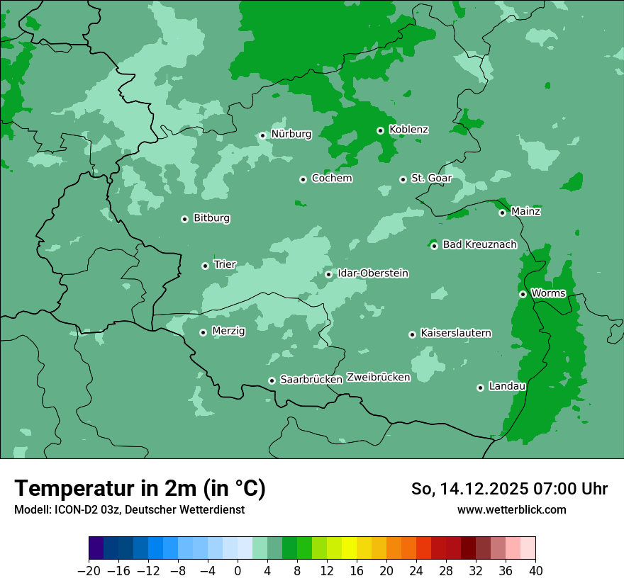 Modellkarten Temperatur