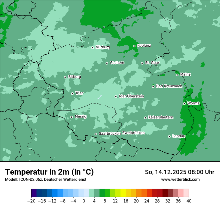 Modellkarten Temperatur