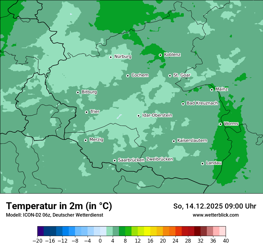Modellkarten Temperatur