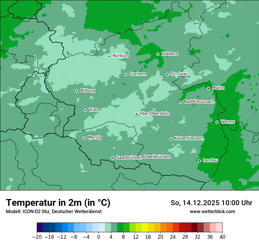 Modellkarten Temperatur