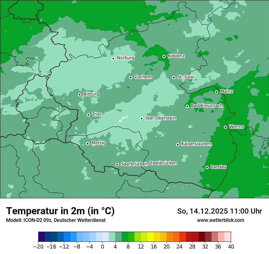 Modellkarten Temperatur