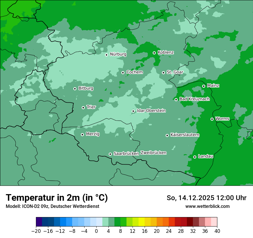 Modellkarten Temperatur