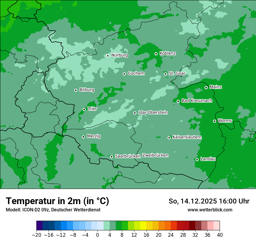 Modellkarten Temperatur