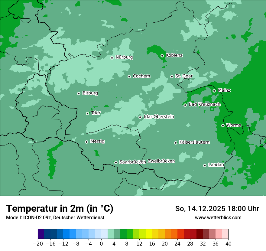Modellkarten Temperatur