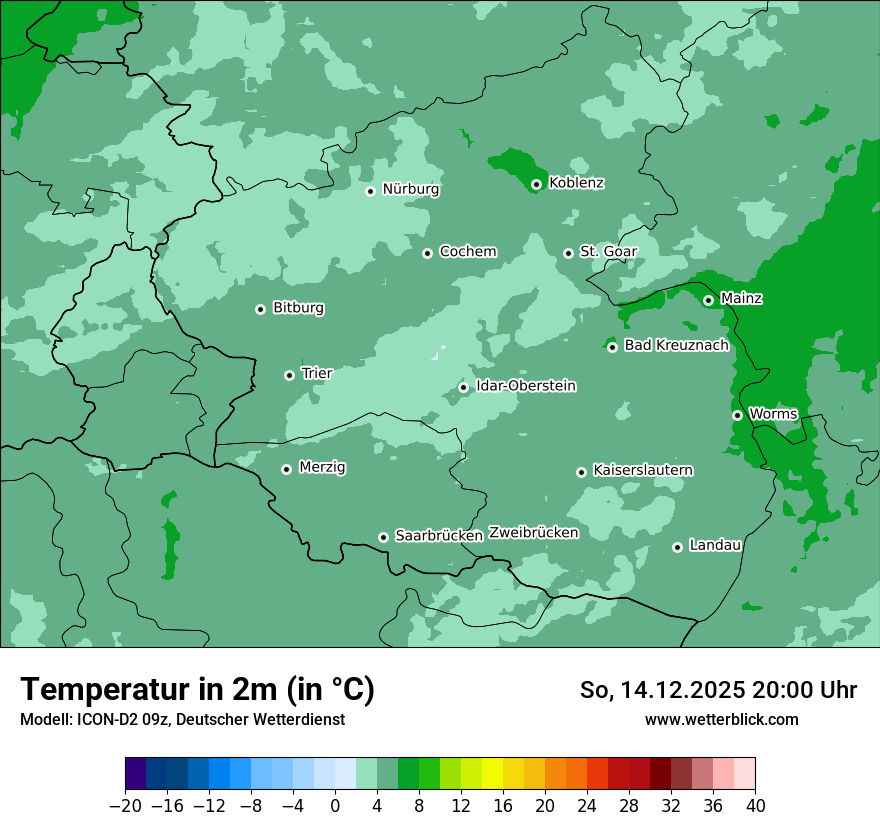Modellkarten Temperatur