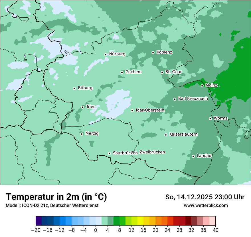 Modellkarten Temperatur