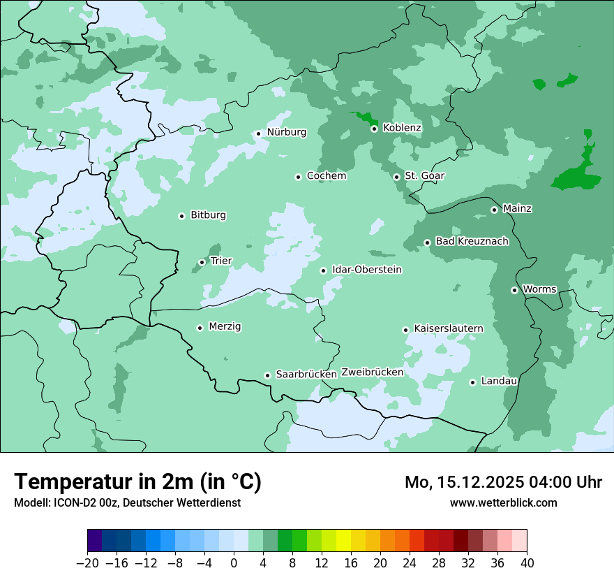 Modellkarten Temperatur