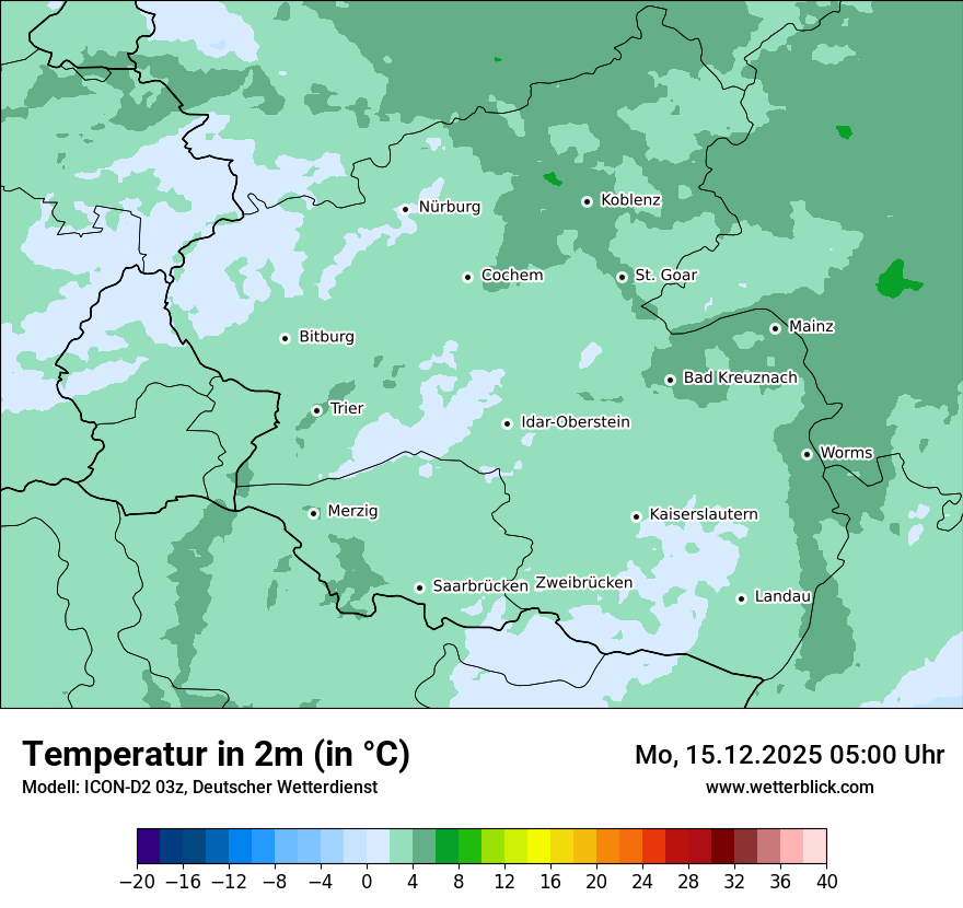 Modellkarten Temperatur