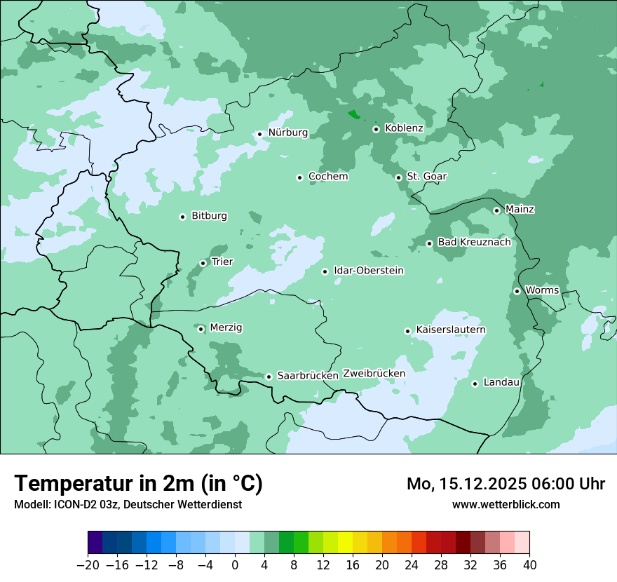 Modellkarten Temperatur