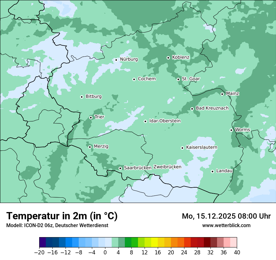 Modellkarten Temperatur