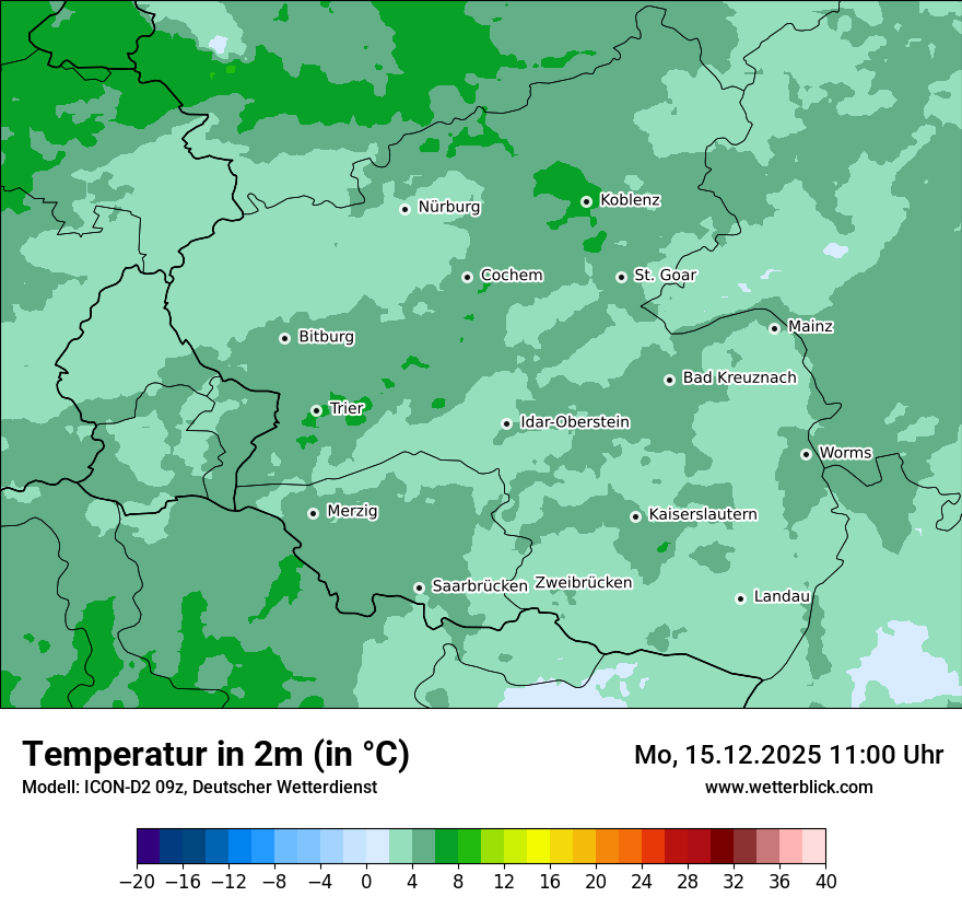 Modellkarten Temperatur