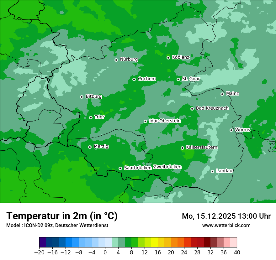 Modellkarten Temperatur