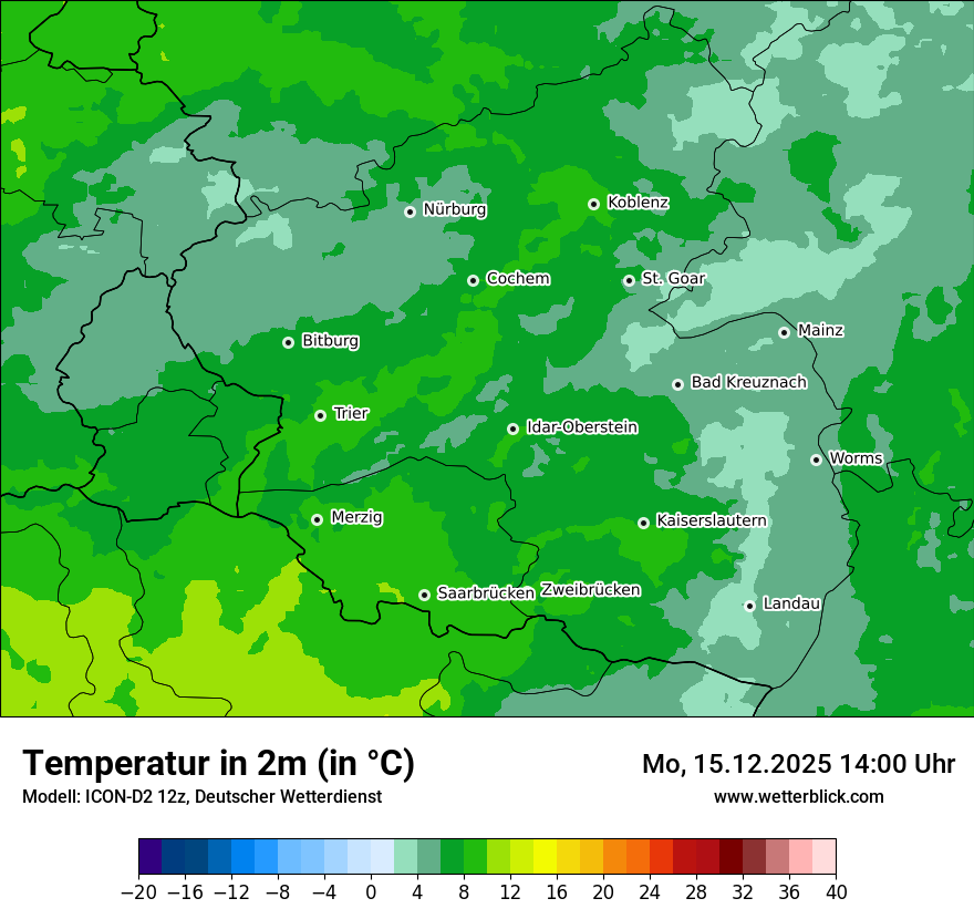 Modellkarten Temperatur