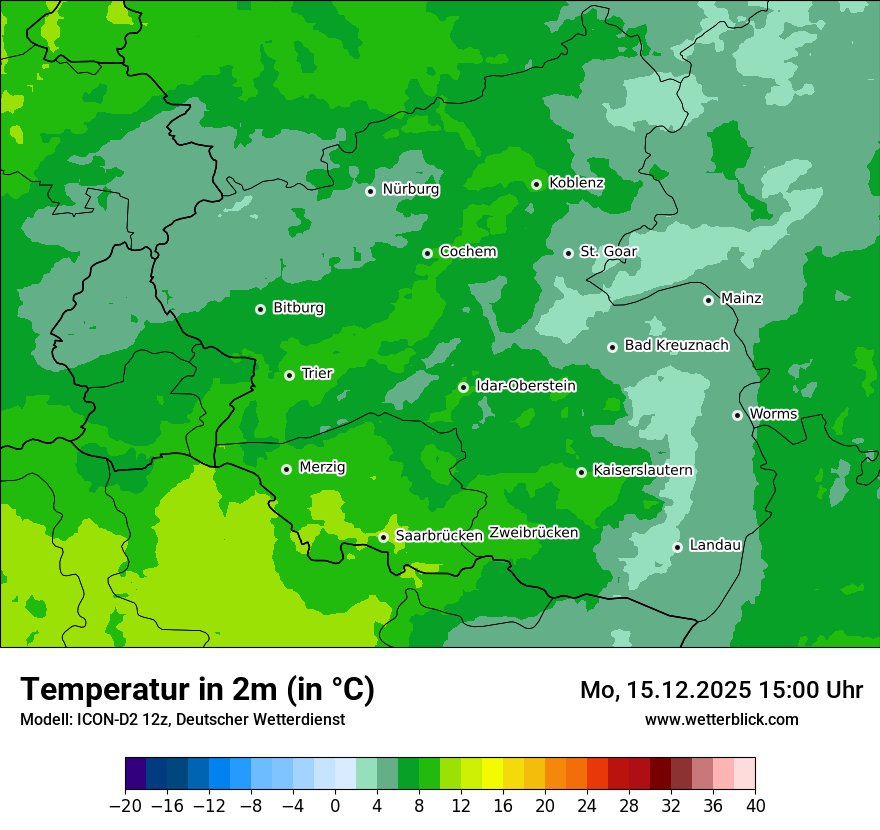 Modellkarten Temperatur