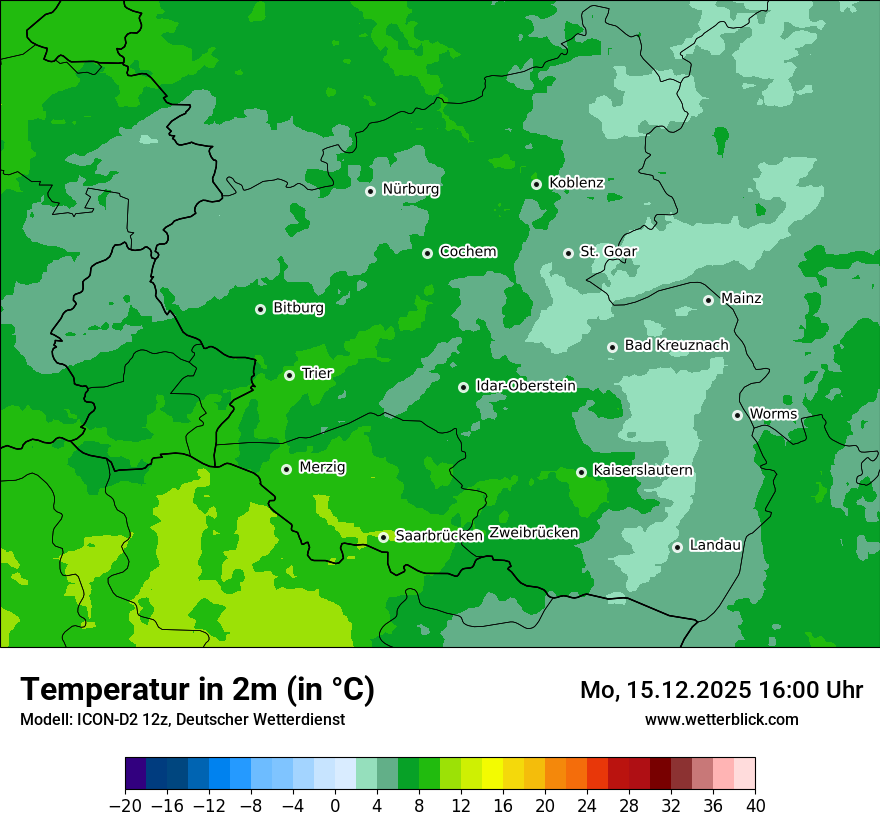 Modellkarten Temperatur