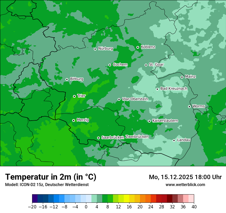 Modellkarten Temperatur