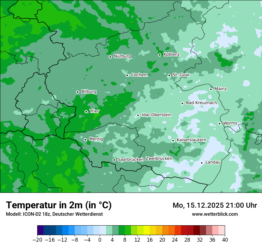 Modellkarten Temperatur