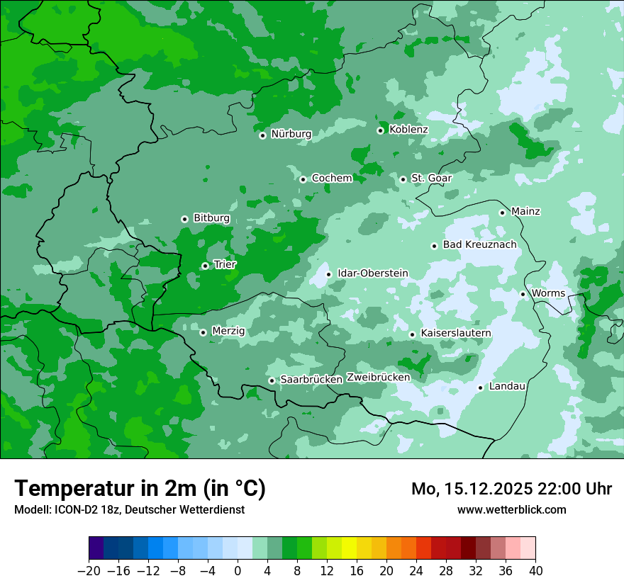 Modellkarten Temperatur