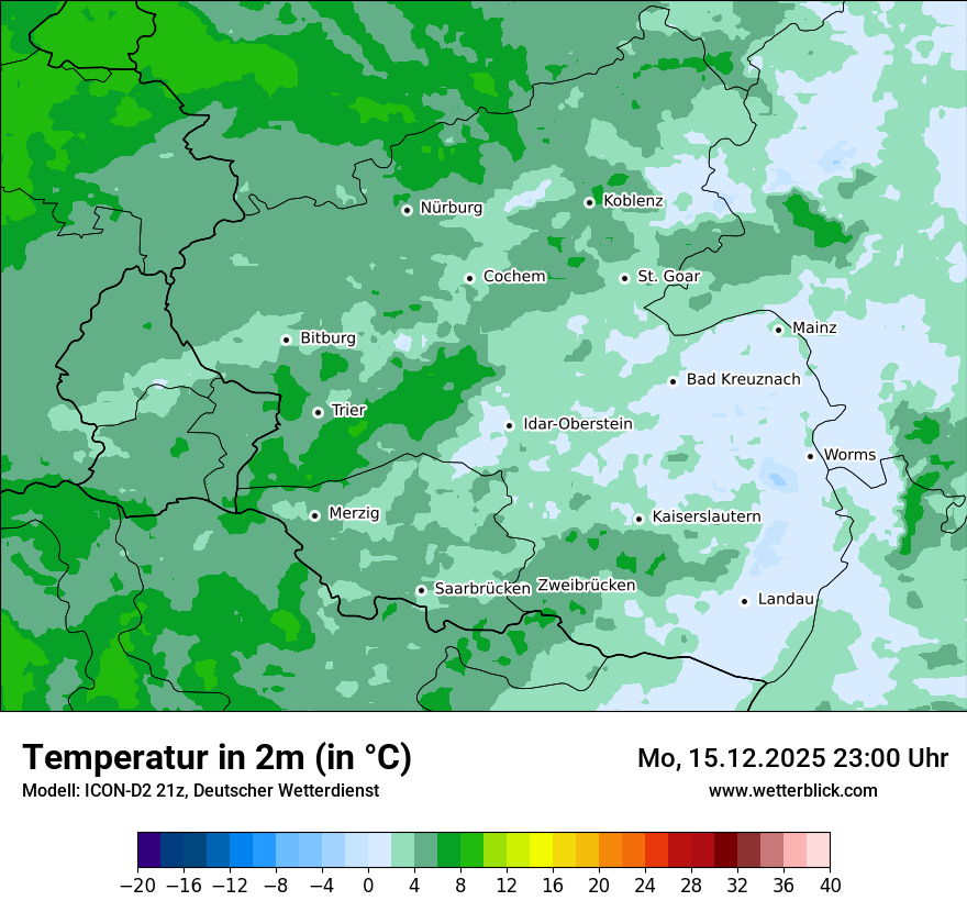 Modellkarten Temperatur