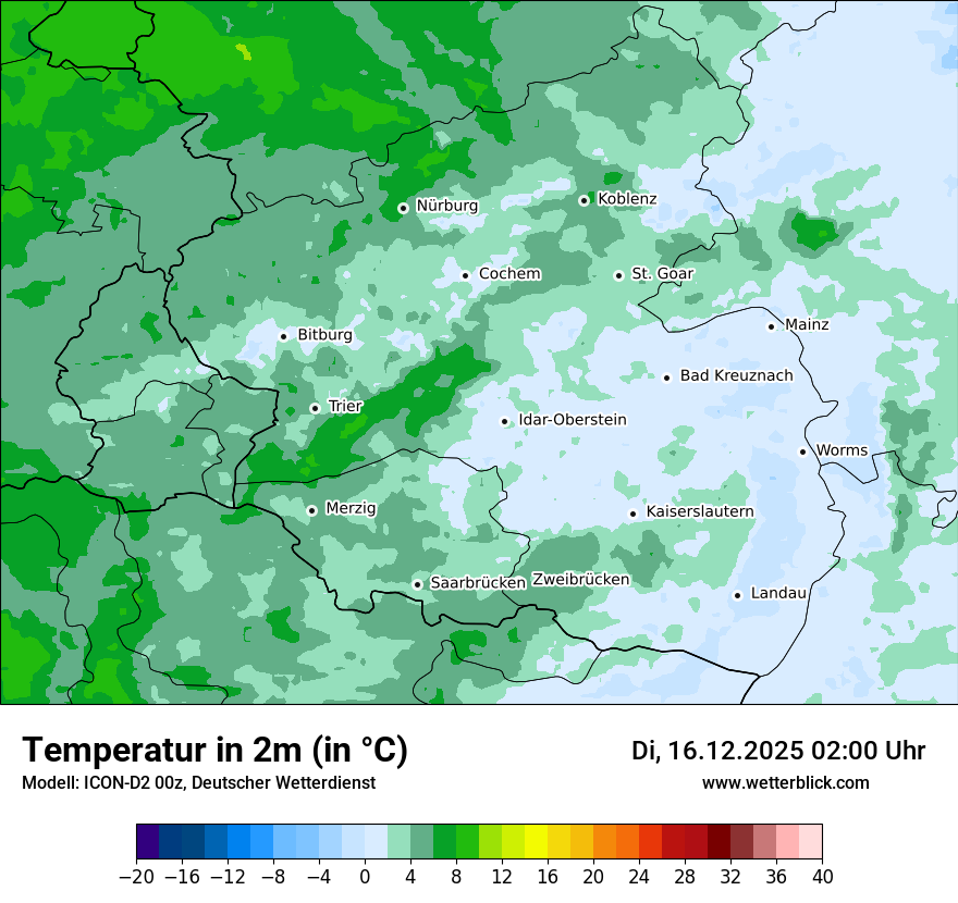 Modellkarten Temperatur