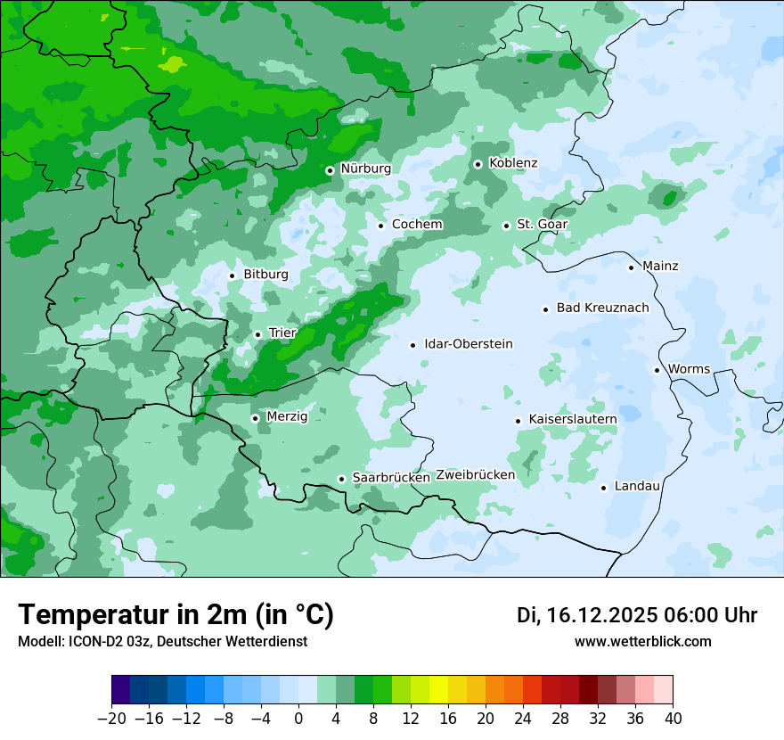 Modellkarten Temperatur