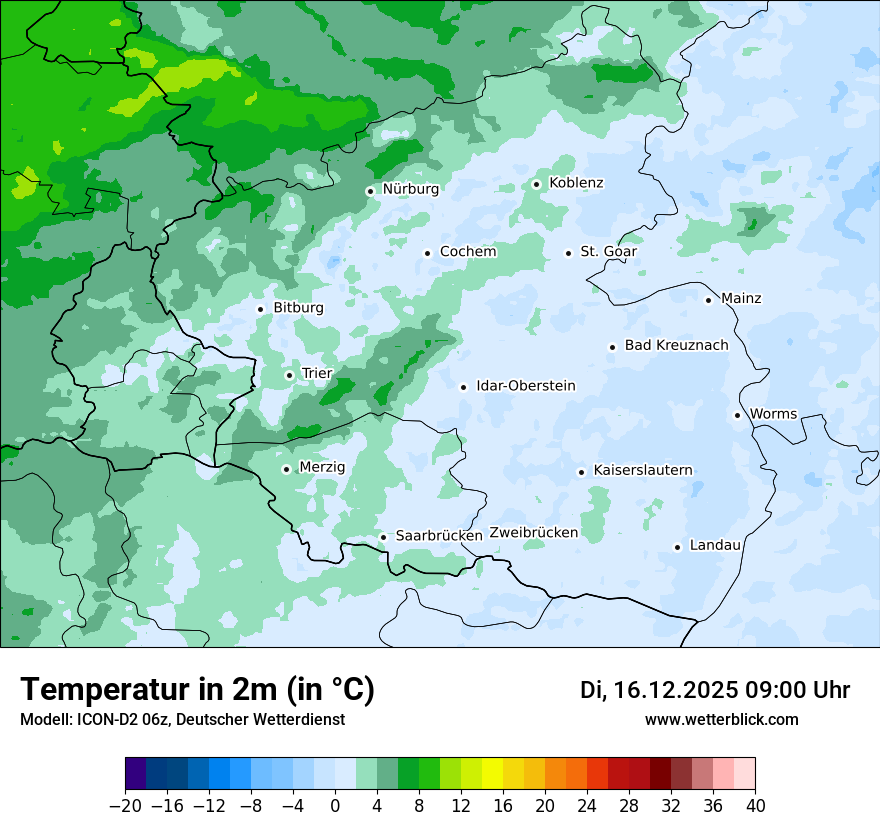 Modellkarten Temperatur